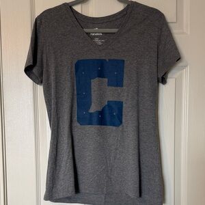 Fanatics Gray V-Neck Tee with Navy Blue 'C' Logo